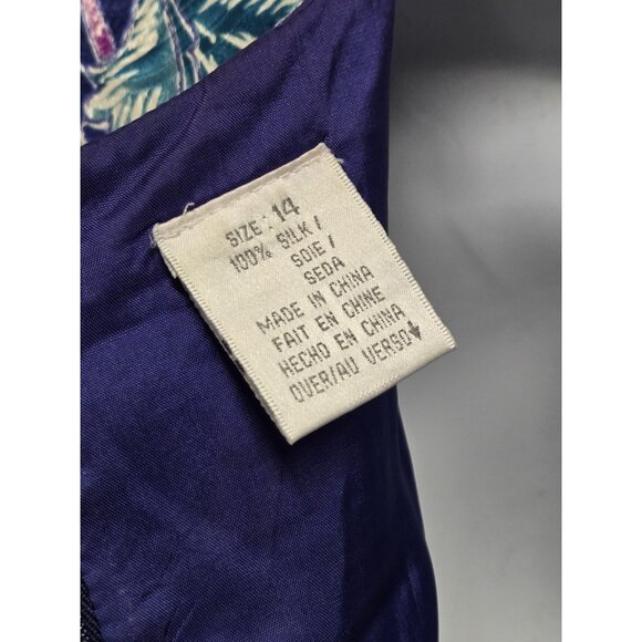 Vtg Liz Claiborne Womens 14 100% Silk Floral Print Lined Sheath Dress Classic - Picture 6 of 8